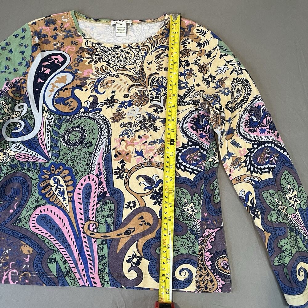 Orvis Women's Paisley Floral Medium 100% Cotton Shirt Long Sleeve Top - Picture 5 of 6